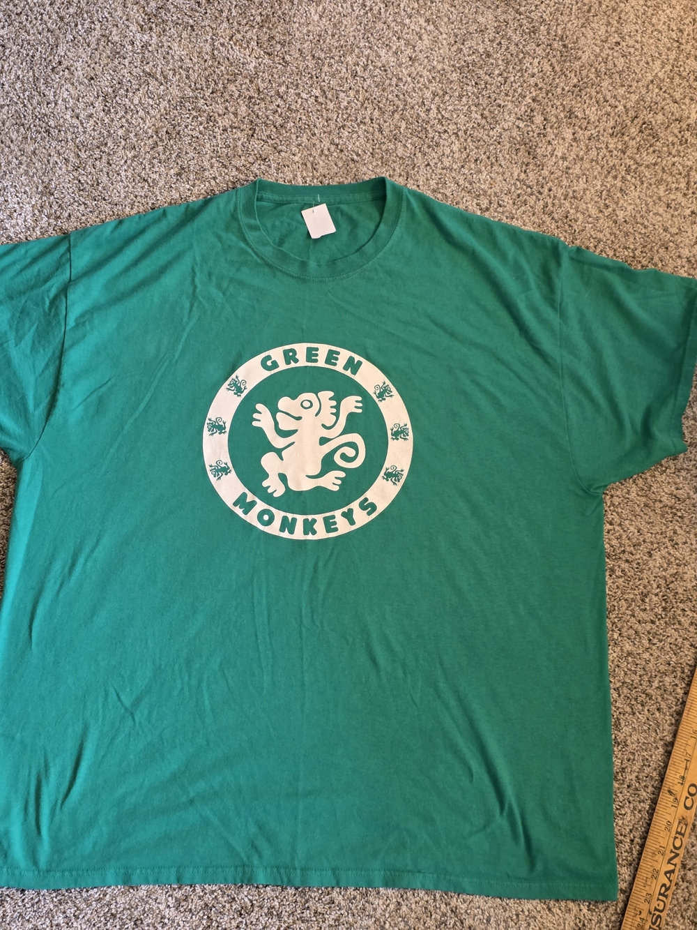 Men's XL Green Monkey Graphic Print Crew Neck Short Sleeve T-Shirt